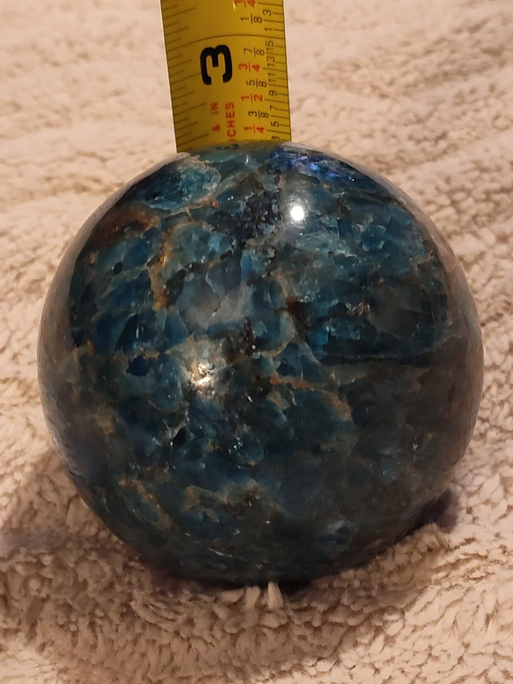 Vintage 90's Blue Apatite Crystal Sphere Orb- 838g